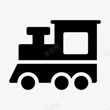 黑白火车婴儿孩子图标