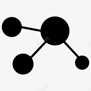 离子分子分子科学填充图标