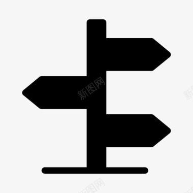 道路方向箭头指示牌图标