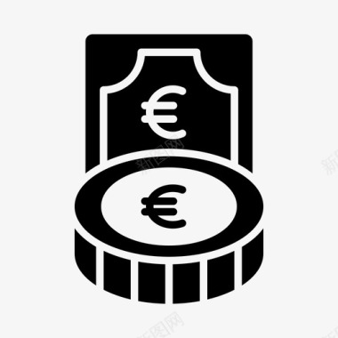 欧元图标欧元现金货币图标