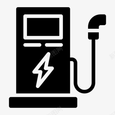 电源充电站汽车充电器图标