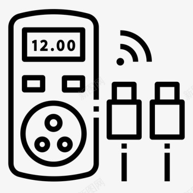 带线插座电能表插头省电图标