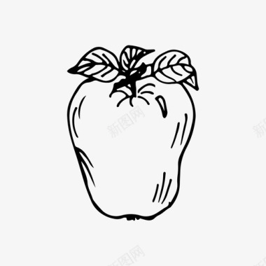 手绘苹果片苹果食品水果图标