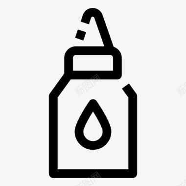 液体胶瓶子工艺图标