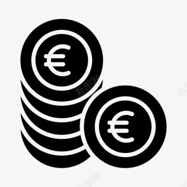 火焰欧元图标货币硬币欧元图标