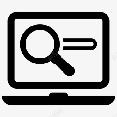 放大境和电脑搜索引擎浏览互联网图标