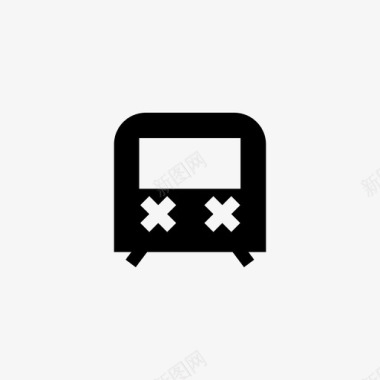 黑白火车铁路夏天图标