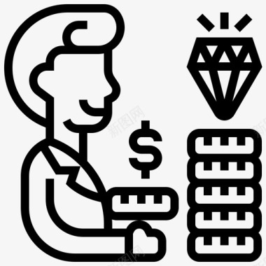 财富比重价值投资货币交易图标