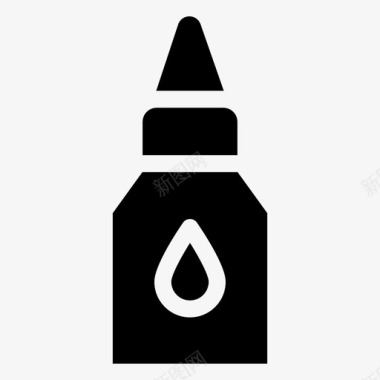 液体胶瓶子工艺图标