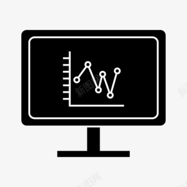 矢量监视器图标图表分析计算机图标