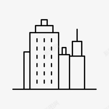 城市天际线建筑景观图标