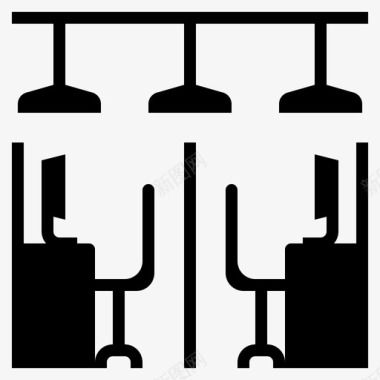 新收获封闭式办公室办公桌工作场所图标