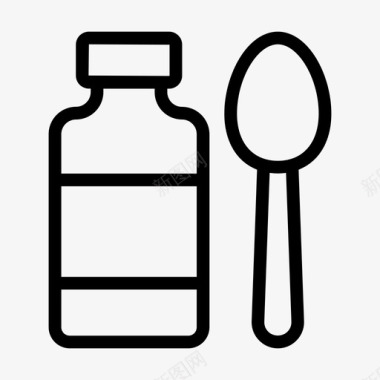 儿童用品糖浆止咳糖浆保健品图标