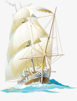 航海日帆船海浪素材