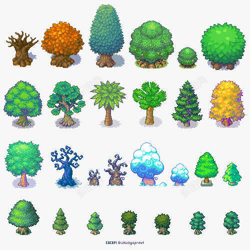 Trees trees trees插画植物png免抠素材_88icon https://88icon.com 插画 植物