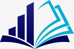 蓝色提升教育书本logo图标素材