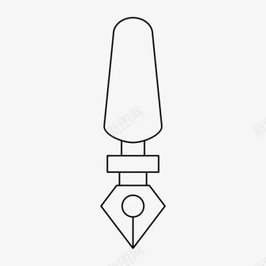 水笔自来水笔圆珠笔文具图标