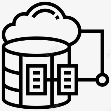 服务器云存储数据库在线图标