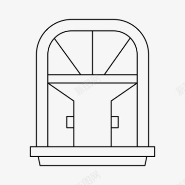 传统建筑窗窗建筑框架图标