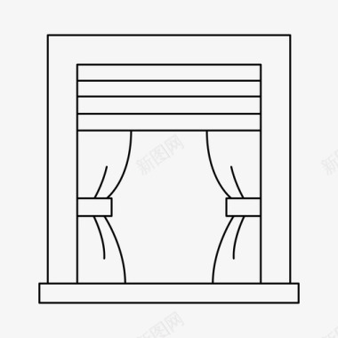 遮光窗帘窗窗帘装饰图标