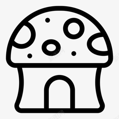蘑菇房子孩子和婴儿图标