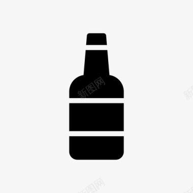 酒艺术字瓶酒饮料图标