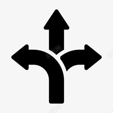 道路施工标志方向箭头道路图标