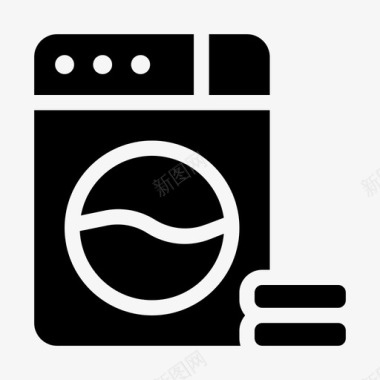 洗衣机洗衣房电子产品家庭图标