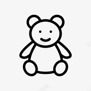 手绘玩具熊泰迪熊生日礼物图标