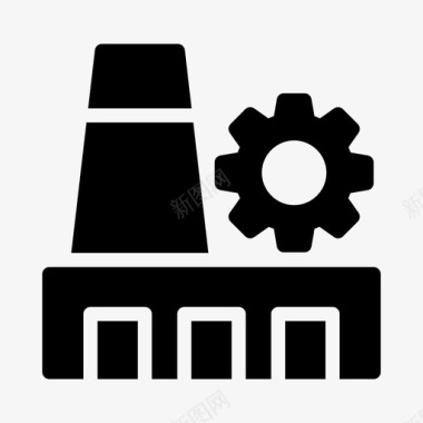齿轮标志工业烟囱齿轮图标