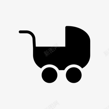 绿色婴儿推车婴儿车手推车妇科线条雕文图标
