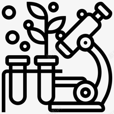 显微镜生物学植物学实验室图标