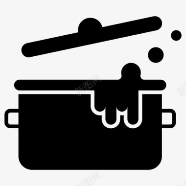 平底锅烹饪锅炊具厨房用具图标