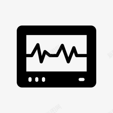 矢量监视器图标监视器心跳医院图标