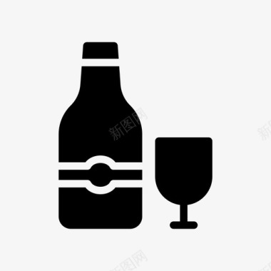 酒艺术字酒啤酒饮料图标