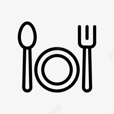 木质厨房用品勺子酒店厨房盘子图标