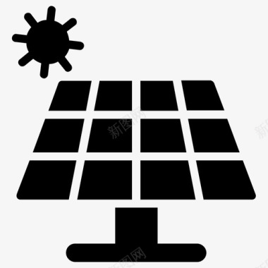 太阳太阳能电池板可再生能源太阳能图标