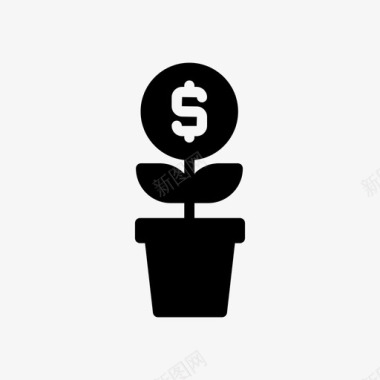 美元小图标增长美元工厂图标