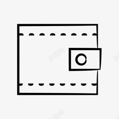 金融手绘钱包现金金融图标
