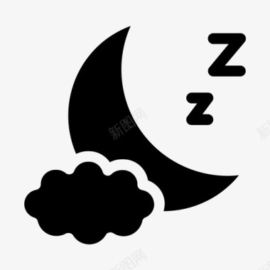 宝宝睡眠节能灯晚安月亮睡眠图标
