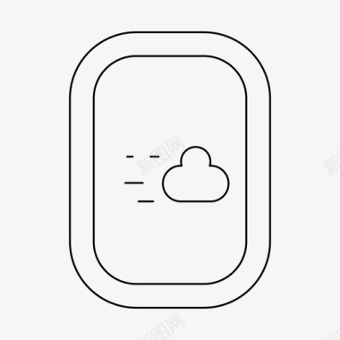 园林窗口飞机窗口座位行程图标