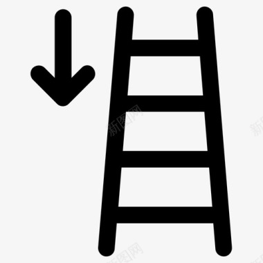 道路施工标志梯子爬施工梯子图标