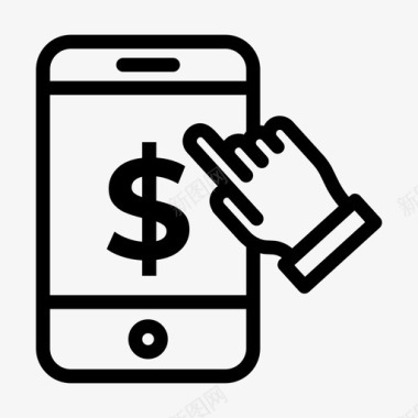 数字免扣图片无现金支付数字货币手机银行图标