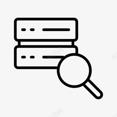 服务器查找服务器数据库放大镜图标