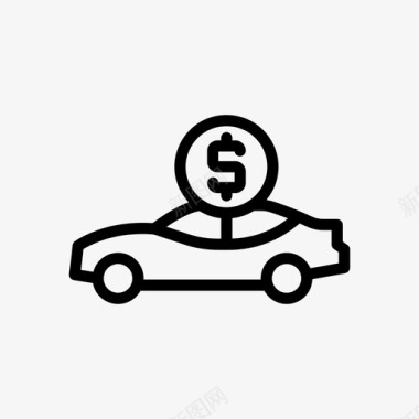 火焰美元图标汽车商业美元图标