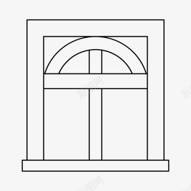 开着的窗窗装饰门图标