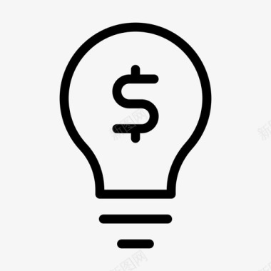 创意美元的想法灯泡创意图标