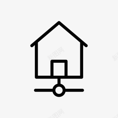 简约房子家庭网络连接房子图标