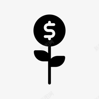 美元小图标增长美元货币图标