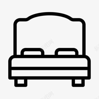 枕头床家具室内图标